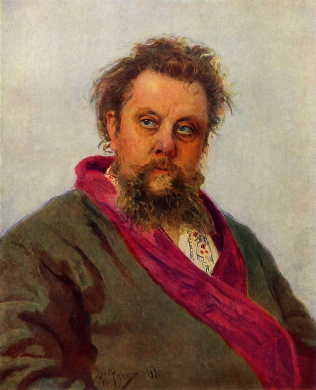 „Portret kompozytora Modesta Pietrowicza Musorgskiego”, 1881, 1965. autorstwa Ilya Efimovich Repin
