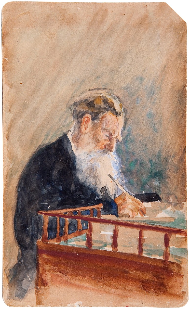 Portret autora Lwa N. Tołstoja 1828-1910, 1900 autorstwa Ilya Efimovich Repin