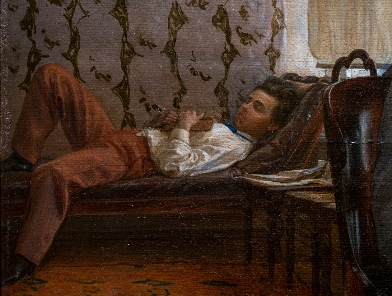 STUDENCI PRZYGOTOWUJĄCY SIĘ DO EGZAMINU (Szczegóły) autorstwa Ilya Efimovich Repin