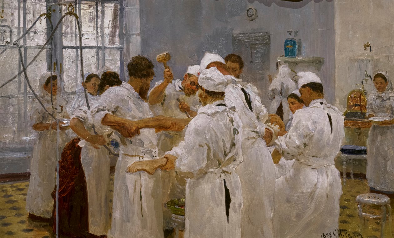 CHIRURG EVGUÉNY PAVLOV W SALI OPERACYJNEJ autorstwa Ilya Efimovich Repin