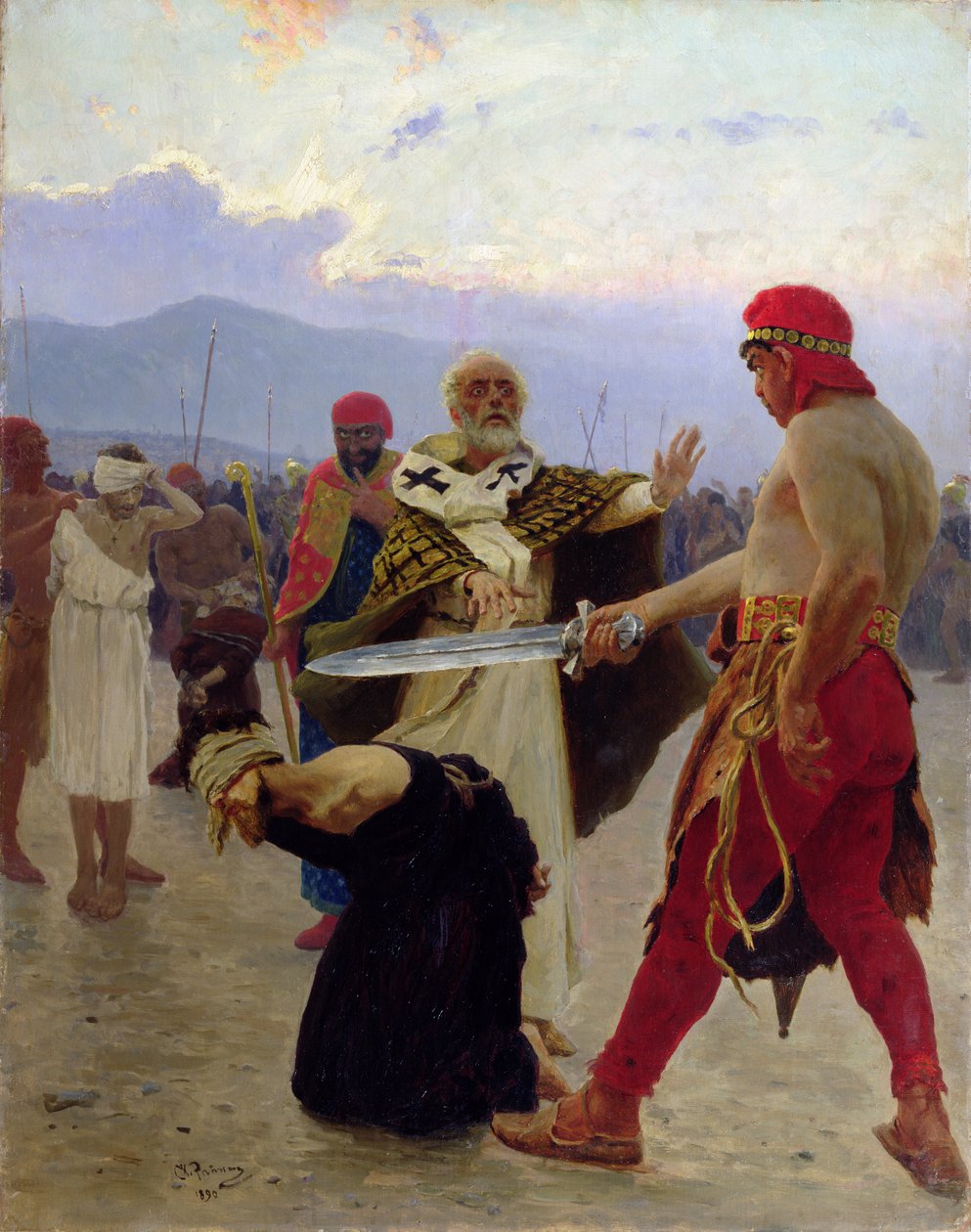 Święty Mikołaj z Miry ratuje od śmierci troje niewinnych, 1890 autorstwa Ilya Efimovich Repin
