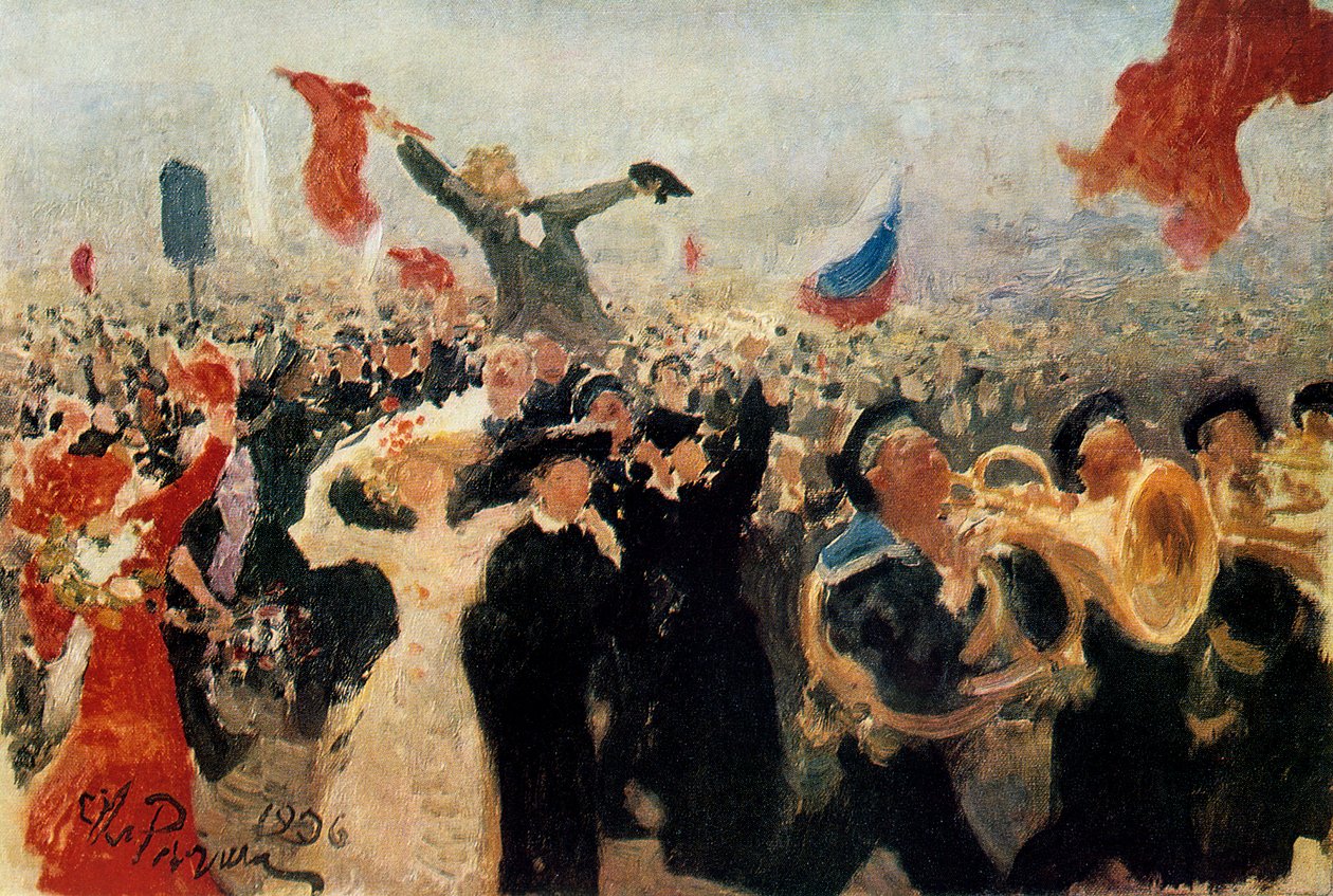 „Manifestacja 17 października 1905”, ok. 1900-1930. autorstwa Ilya Efimovich Repin