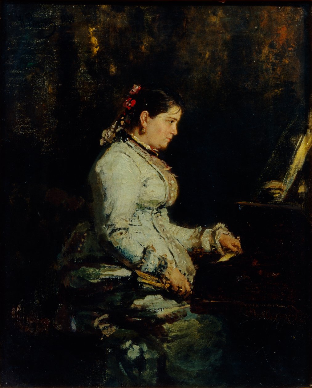 Kobieta przy fortepianie, 1880 autorstwa Ilya Efimovich Repin