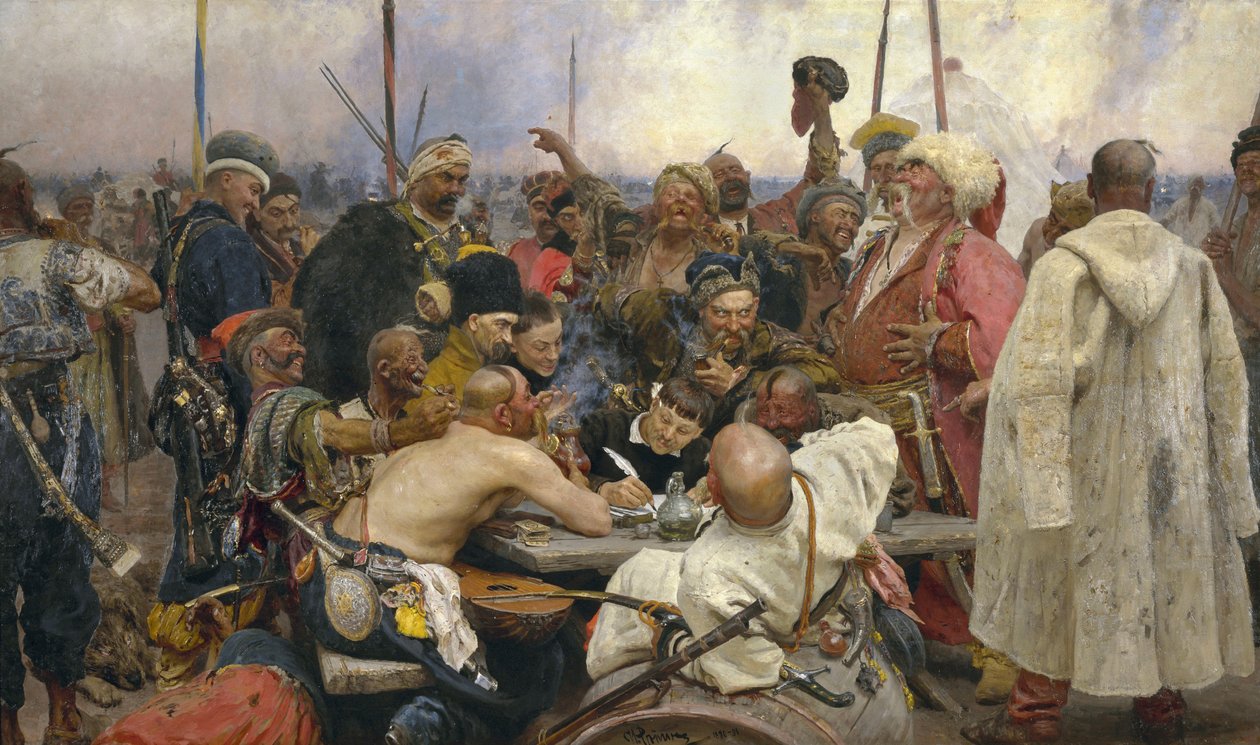Odpowiedź Kozaków Zaporoskich autorstwa Ilya Efimovich Repin