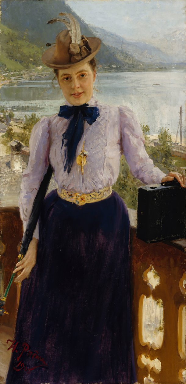 Portret autorki Natalii Borísovny Nordman-Severova 1863-1914, 1900. autorstwa Ilya Efimovich Repin
