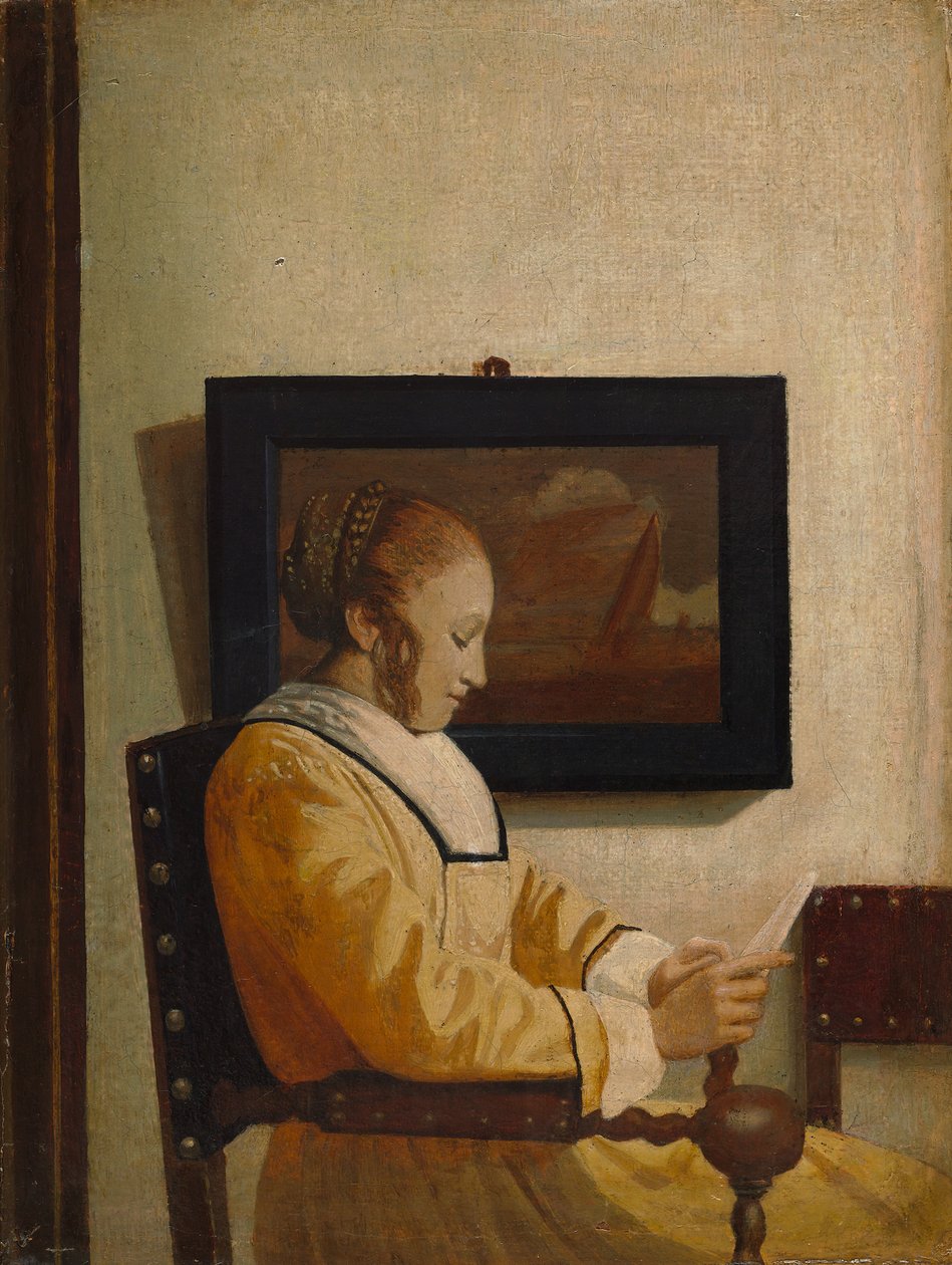 Młoda Kobieta Czytanie. autorstwa Imitator of Johannes Vermeer
