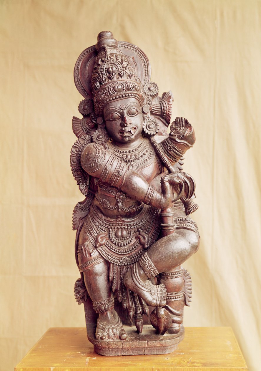 Durga, z południowych Indii (drewno) autorstwa Indian School
