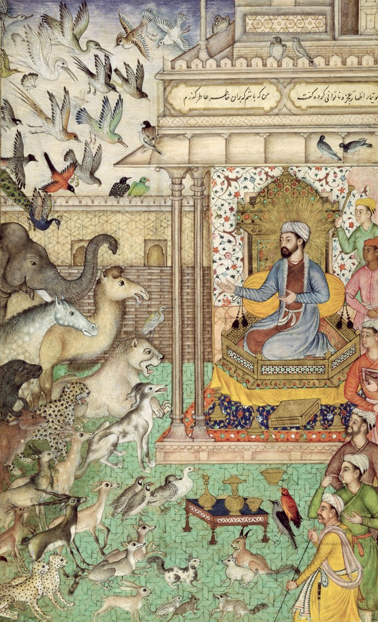 W. 04,f.74r Król Salomon i zwierzęta, ok.1595 autorstwa Indian School