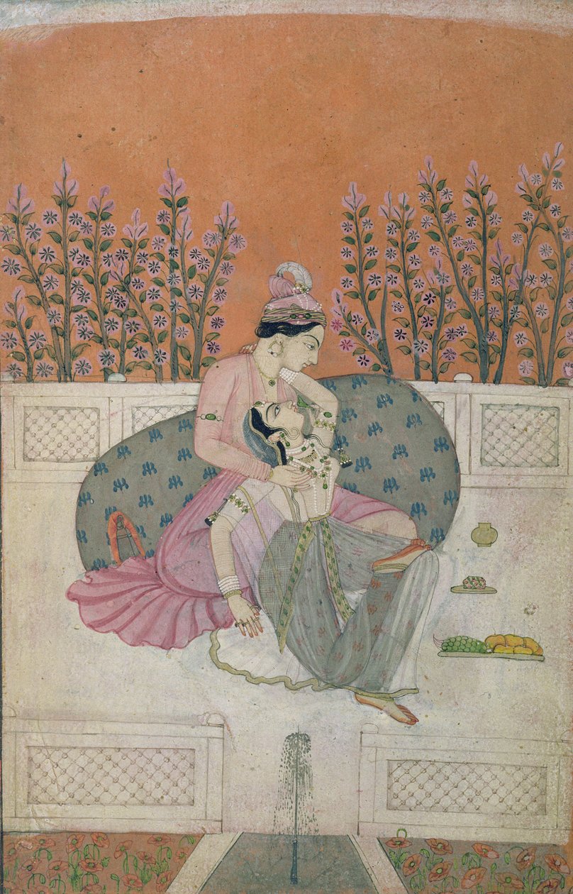 Kochankowie na tarasie, Pahari autorstwa Indian School