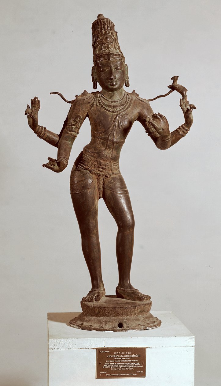 Shiva Vinadhara Dakshina-Murti, panašus į dravidų (bronzos) (C. Taip pat) autorstwa Indian School