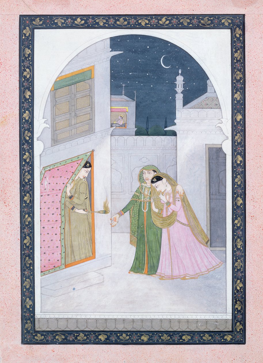 Nieśmiała Panna Młoda, Kangra, ok. 1820 autorstwa Indian School