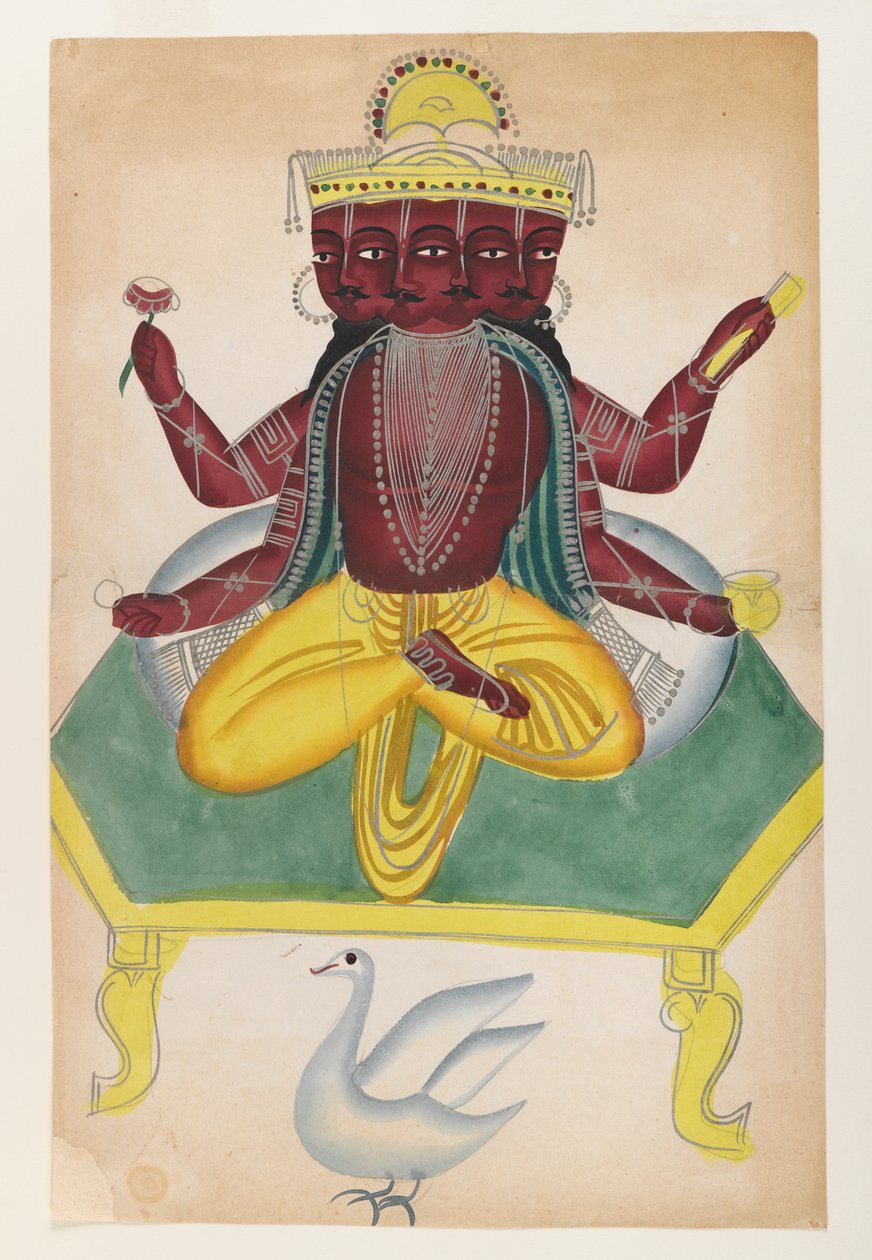 Brahma, koniec XIX-początek XX w. (wc na papierze z akcentami z polerowanej cyny) autorstwa Indian School