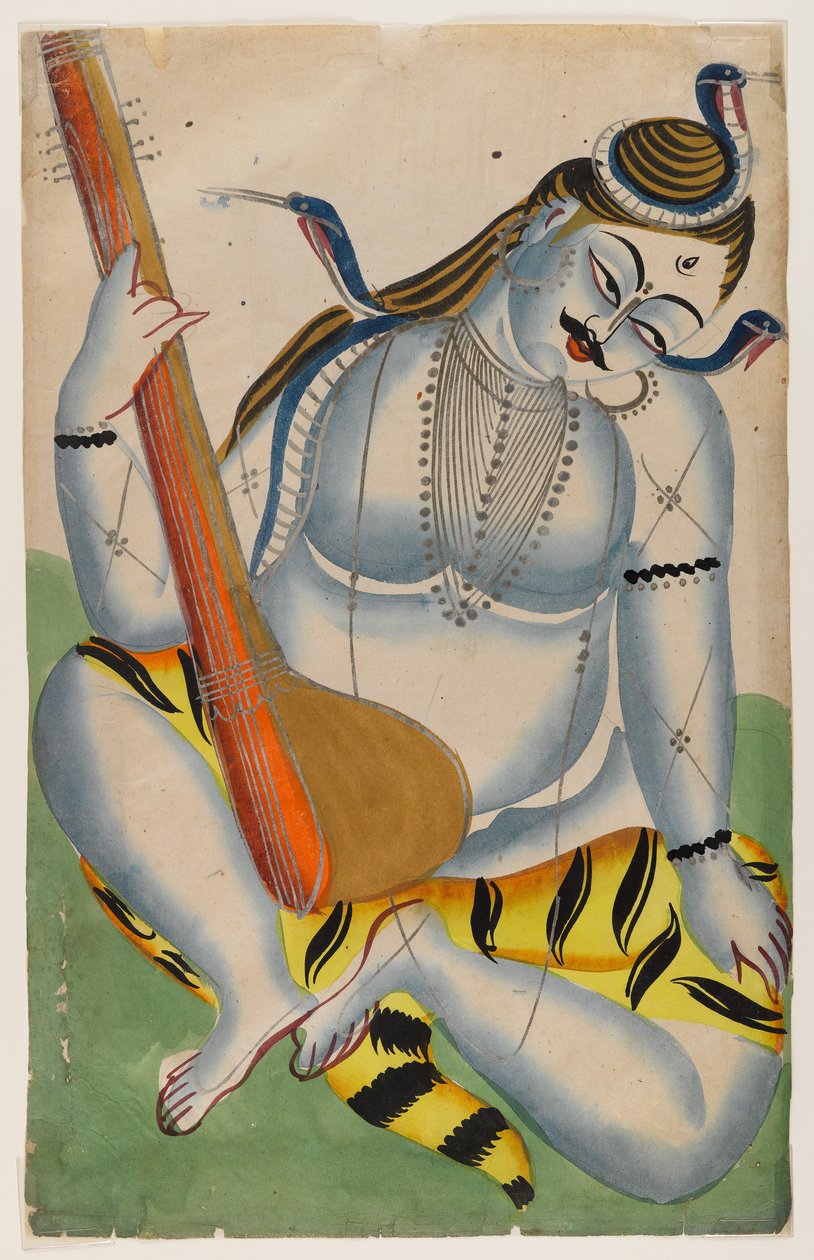 Shiva, Pan Muzyki, koniec XIX - początek XX wieku (wc na blasze) autorstwa Indian School