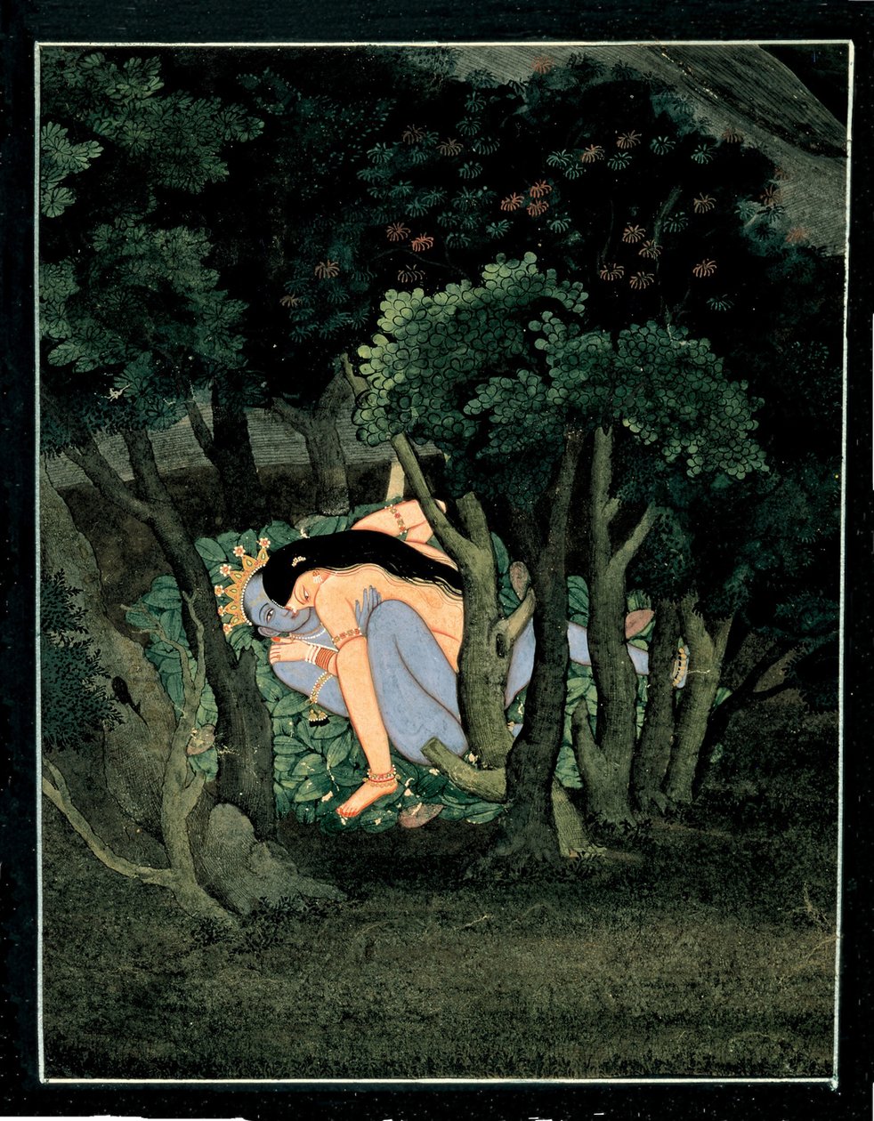 Kryszna w objęciach Radhy, ok. 1775 autorstwa Indian Art