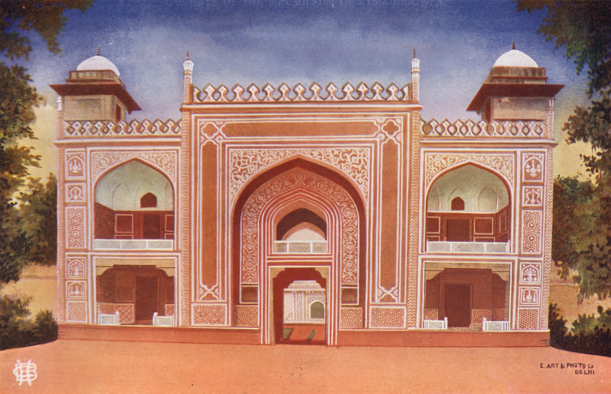 Agra: Brama mauzoleum Etmadudowli (zdjęcie kolorowe) autorstwa Indian photographer