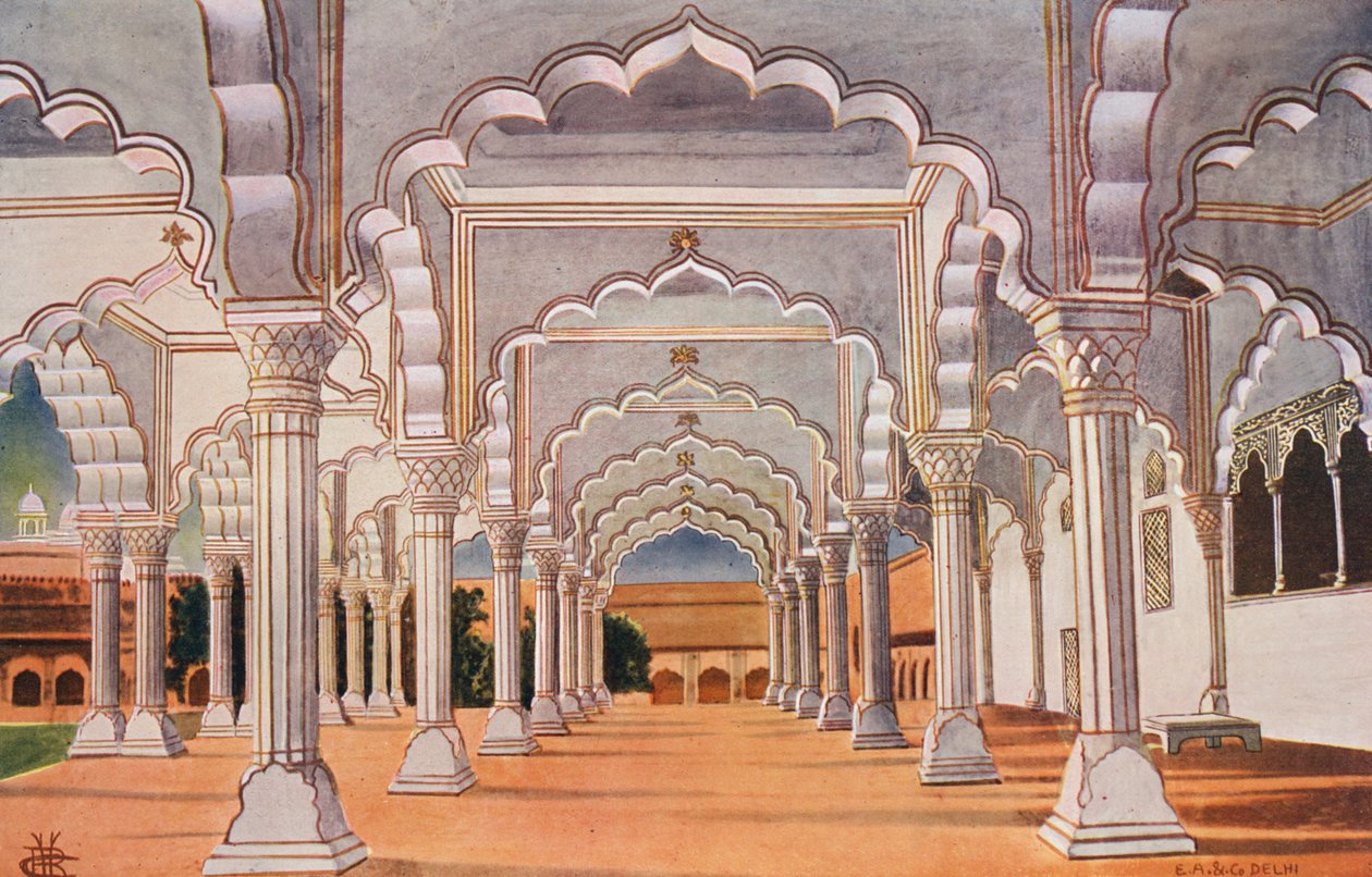 Diwan-I-Am i Tron Wewnętrzny w forcie Agra (zdjęcie kolorowe) autorstwa Indian photographer