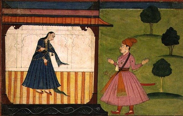 52.4 Pogrążona w żalu bohaterka z „Rasamanjari” przypisywana Golu, synowi Devidasa, artysty na dworze Basohli, Nurpur, Pahari School autorstwa Indian School