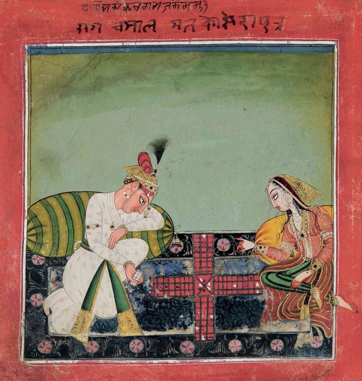 Folio z „Tandan” Ragamala: Ragaputra Chandrakaya z Malkosy, ok. 1700 autorstwa Indian School