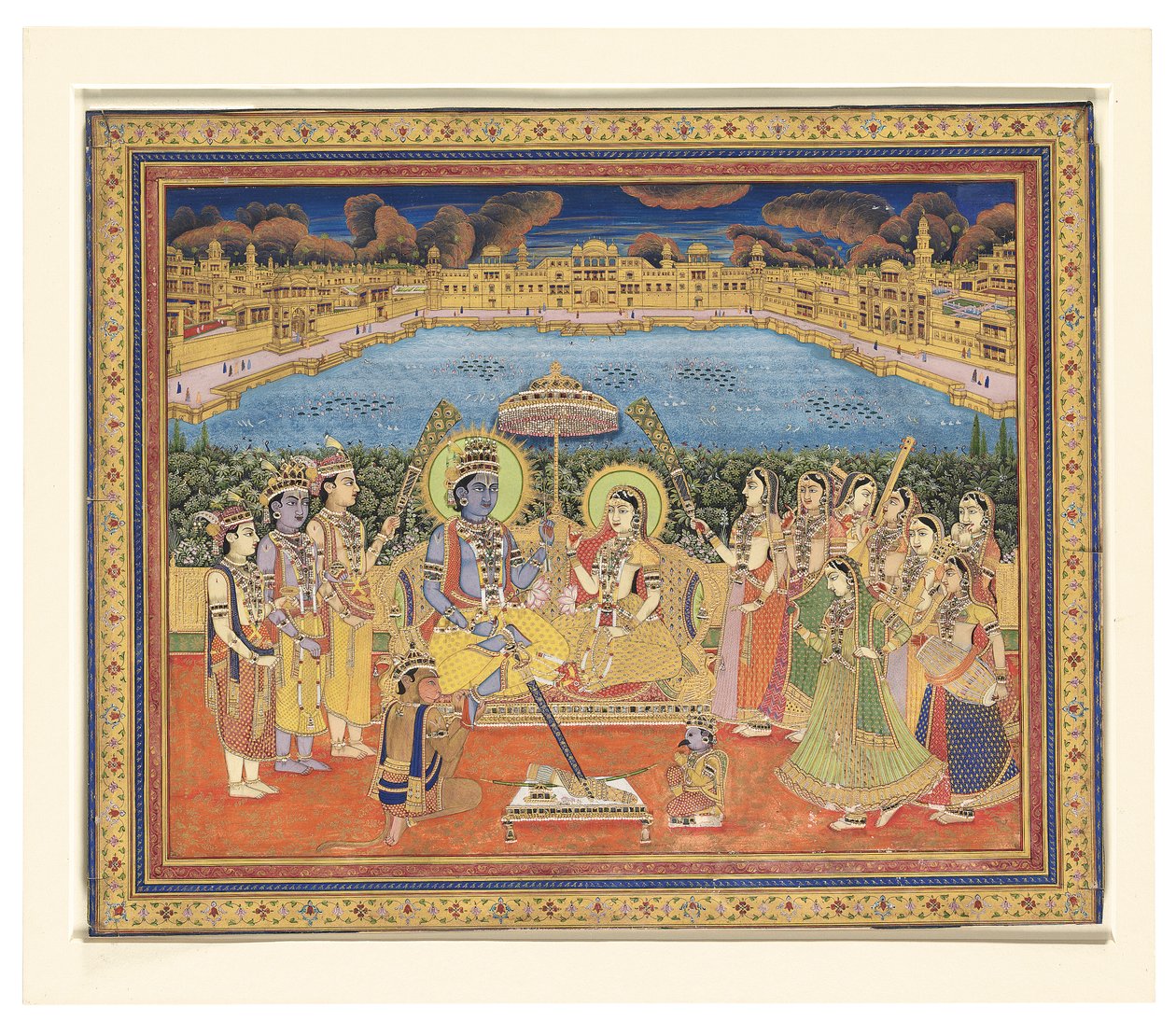 Obraz Ramy i Sity, Indie, Jaipur, ok. 1800 autorstwa Indian School
