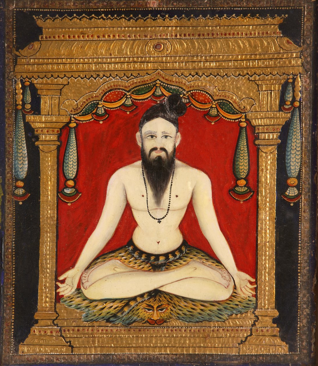 Sadhu (klej, barwnik i złoto) autorstwa Indian School