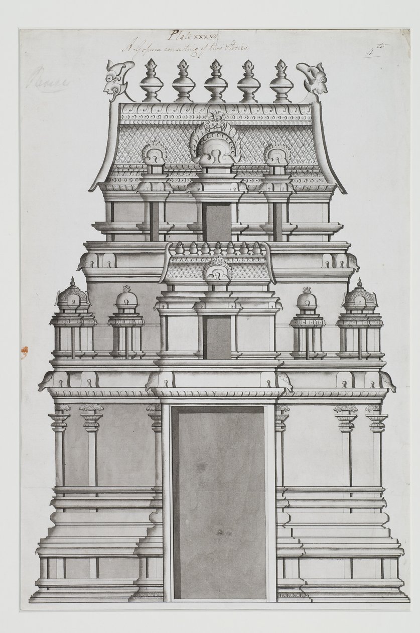 Dwupiętrowa gopuram autorstwa Indian School