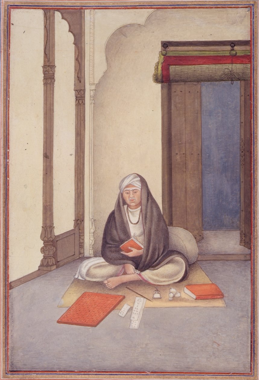 Dodaj 27255 fol.106v Astrolog z „Tashrih al-aqvam” skompilowany przez pułkownika Jamesa Skinnera (1778-1841) 1825 (gwasz na papierze) autorstwa Indian School