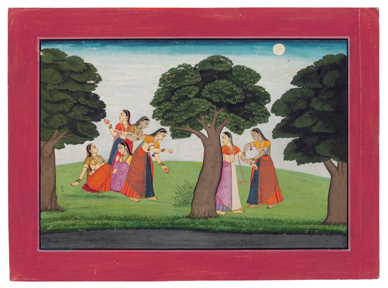 Po zniknięciu Kryszny, ok. 1760-65 (nieprzezroczysta toaleta i złoto na papierze) autorstwa Indian School