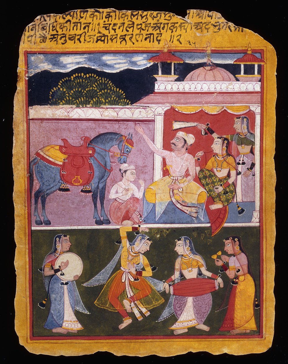 Ilustracja do Rasikapriyi z Keszaw Das, początek XVII wieku autorstwa Indian School