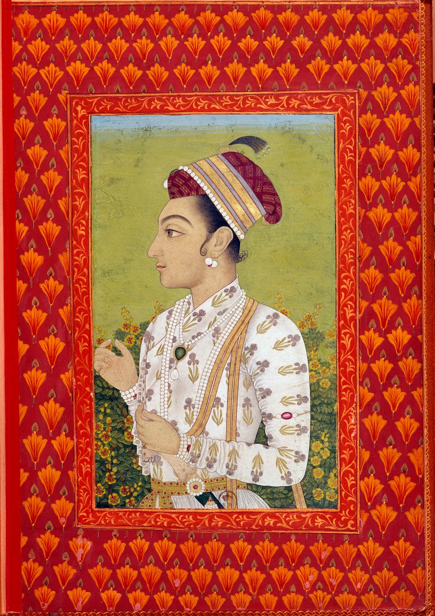 Art India: Książę Shudja, drugi syn Szahdżahana (1616-1660), gubernatora epoki bengalskiej Mogołów. Malarstwo z XVII wieku. Paryż, Holandia autorstwa Indian School