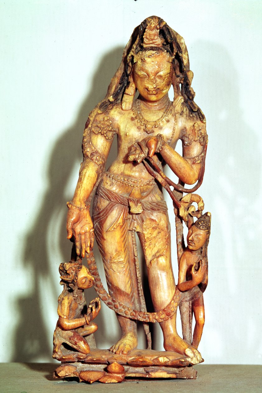 Figura Awalokiteśwary z Kaszmiru autorstwa Indian School