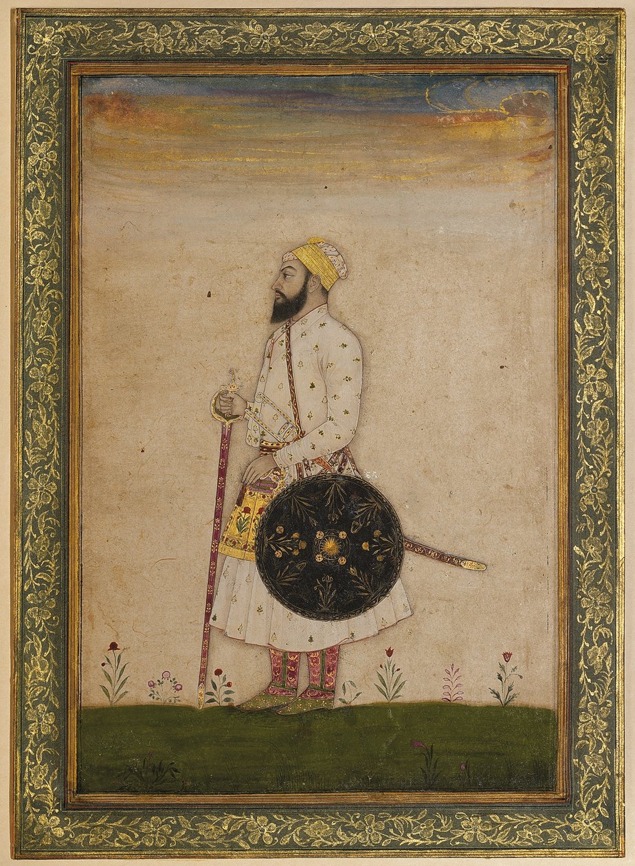 Bahram Khan, urzędnik sądowy Szahdżahana, Mogołów Indie, ok. 1720 r autorstwa Indian School