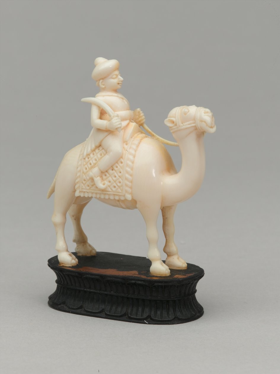 Czarny rycerz, figura szachowa, Indie, 1820 ok autorstwa Indian School