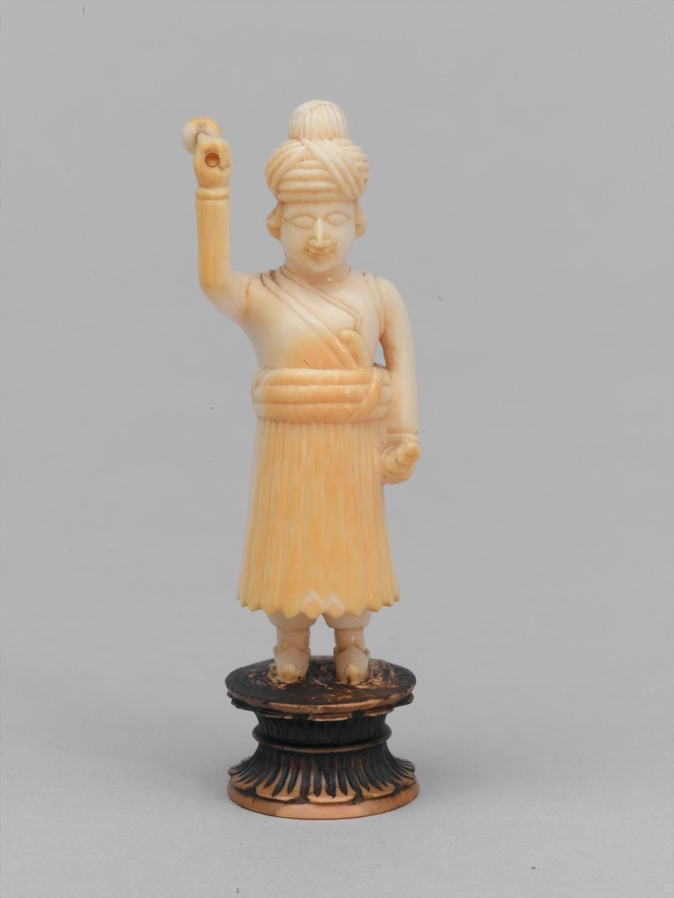 Czarny pionek, figura szachowa, Indie, 1820 ok autorstwa Indian School