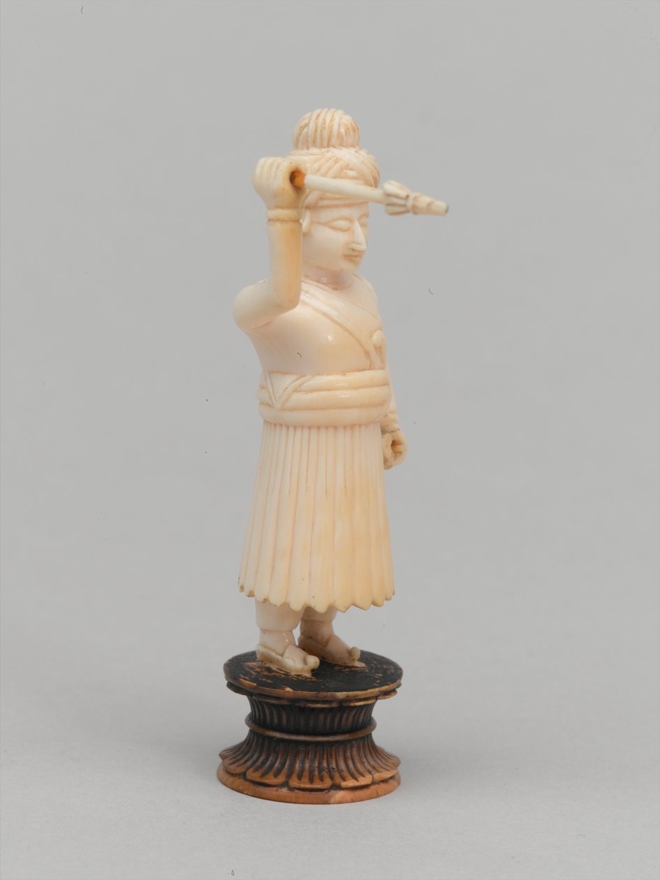 Czarny pionek, figura szachowa, Indie, 1820 ok autorstwa Indian School