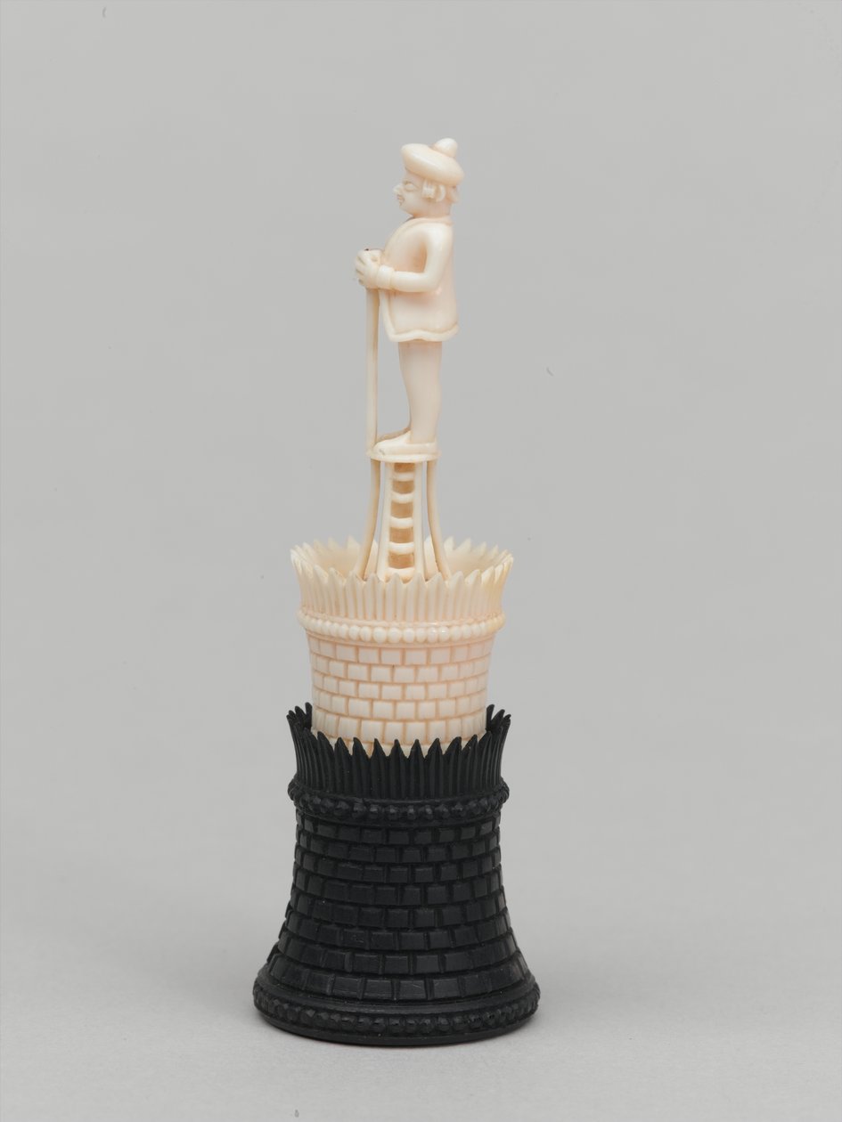 Czarna wieża, figura szachowa, Indie, ok. 1820 r autorstwa Indian School