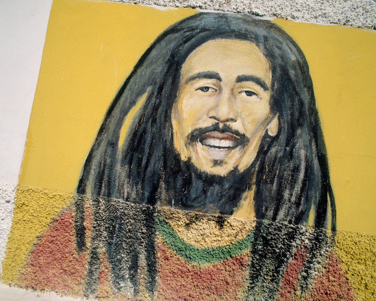 Bob Marley (malowany cement) autorstwa Indian School