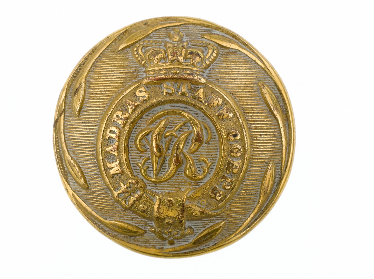 Button, Korpus Sztabowy Madrasu, 1861-1876 autorstwa Indian School