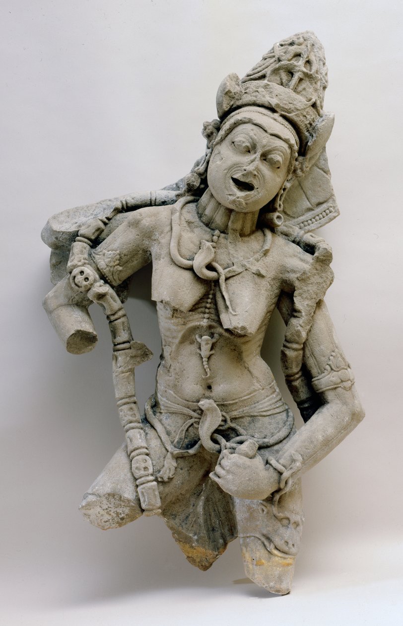 Chamunda, kultura Hinglajgarh, 1000 AD (piaskowiec) autorstwa Indian School