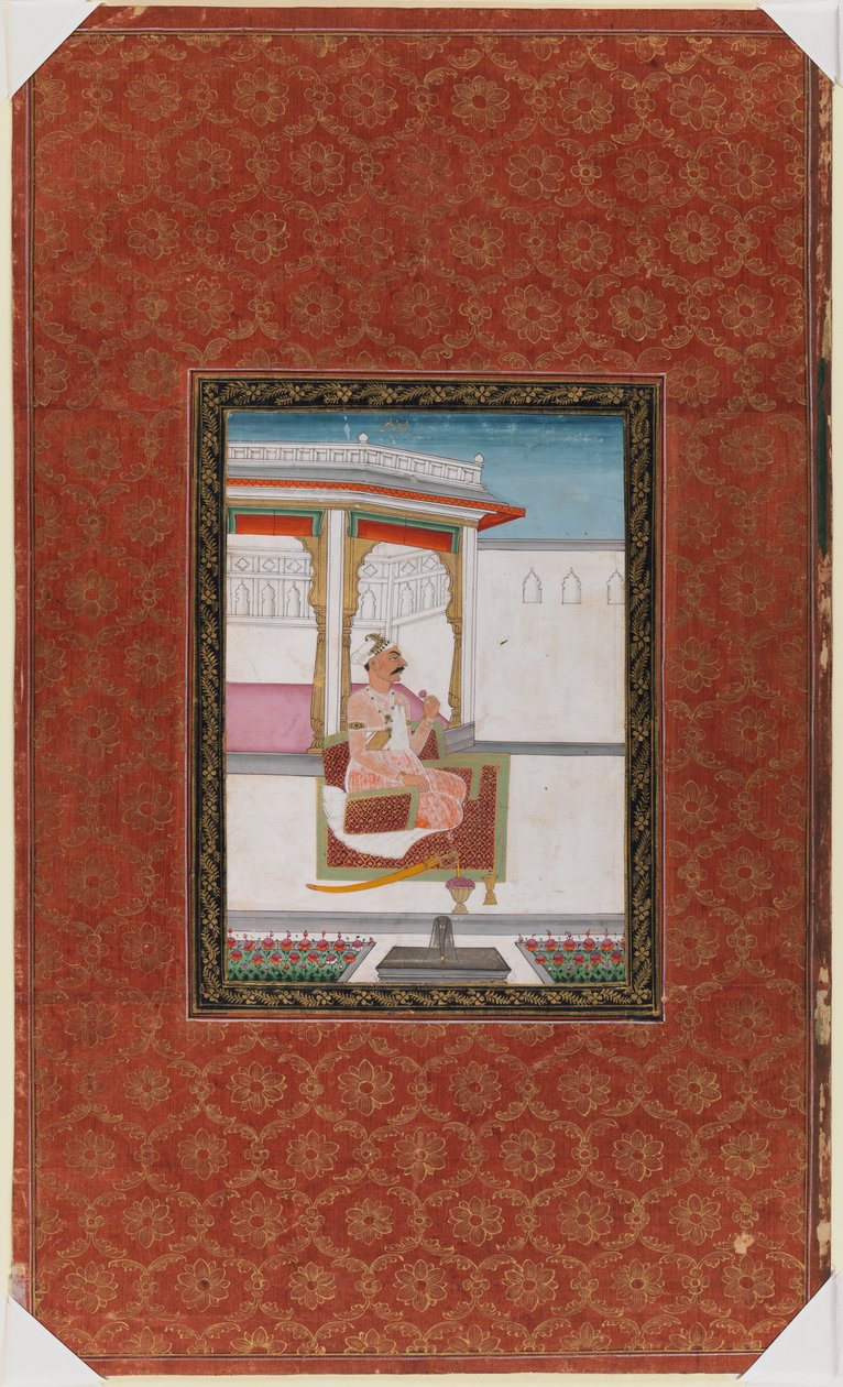 Chandhu Lal, 1875-1900 (nieprzezroczysta toaleta i złoto na papierze) autorstwa Indian School