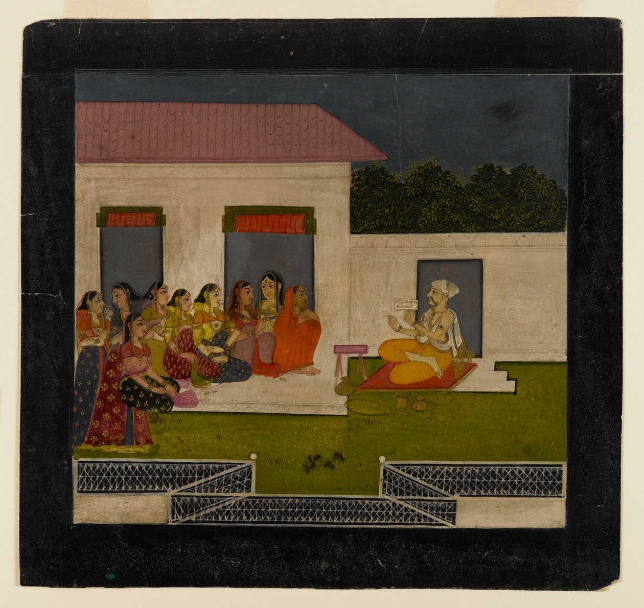 Dyskurs nabożny, 1750-1775 (nieprzezroczysta toaleta i złoto na papierze) autorstwa Indian School