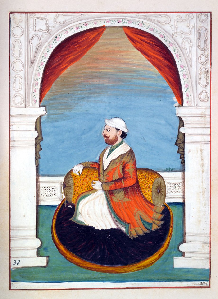 Dewan Kidr Nath, z The Kingdom of the Punjab, its Rulers and Chiefs, tom II, tom 30 studiów akwarelowych autorstwa niezidentyfikowanego indyjskiego artysty, ok. 1840 (wc na papierze) autorstwa Indian School