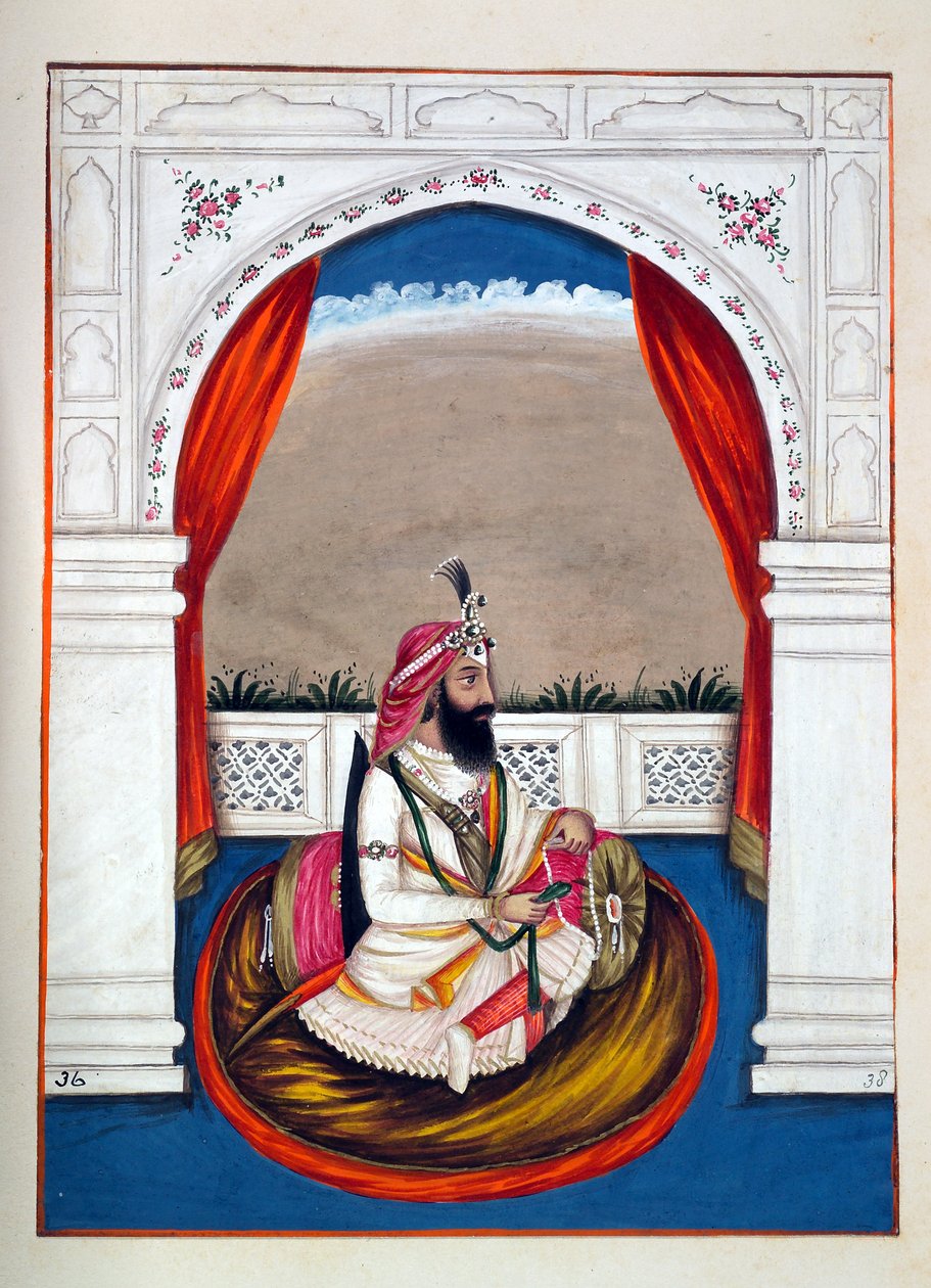 Dewan Mubraj (Multanwala), z Królestwo Pendżabu, jego władcy i wodzowie, tom II, tom 30 studiów akwarelowych niezidentyfikowanego indyjskiego artysty, ok. 1840 (wc na papierze) autorstwa Indian School