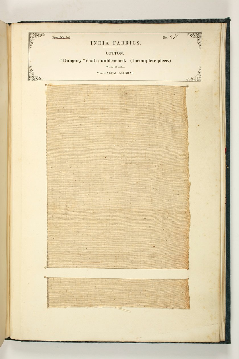 Dungary Cloth, Salem, Madras, z The Collection of the Textile Manufacturers of India, autorstwa Johna Forbesa Watsona, opublikowanej w 1866 r. autorstwa Indian School