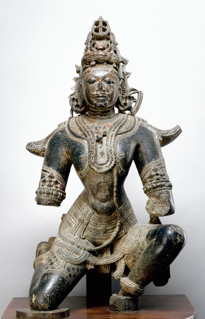 Garuda, z fortu Mandla, Madhya Pradesh, 1200 AD (czarny kamień) autorstwa Indian School