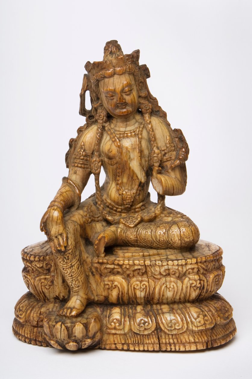Himalajska figura z kości słoniowej Tara autorstwa Indian School
