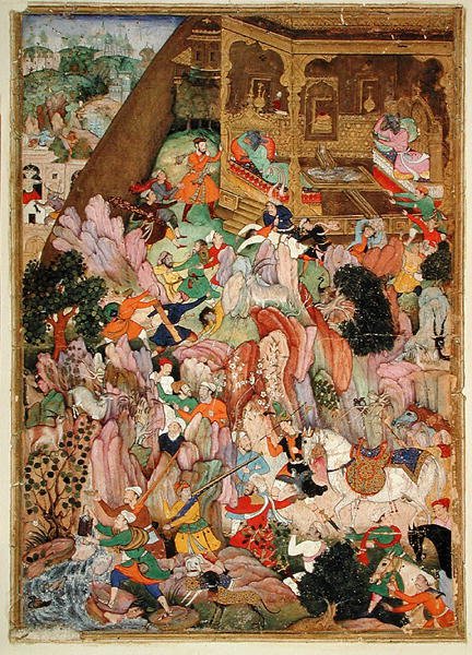 W. 32.2.12 Harivasma, Pałac Niedźwiedzia, c.1586 (welum) autorstwa Indian School