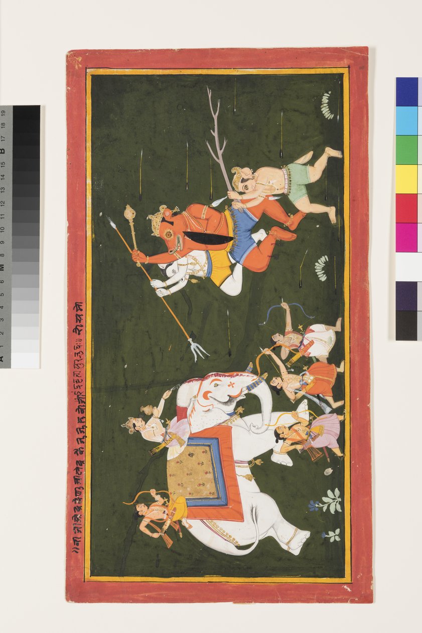 Indra walczy z demonem Vritrasura, 1680-1700 autorstwa Indian School