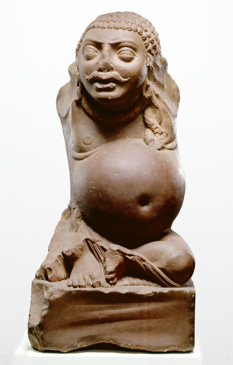 Kubera, hinduski bóg bogactwa, kultura Ramnagar, z Ahichatry, Uttar Pradesh, 200 AD (czerwony piaskowiec) autorstwa Indian School