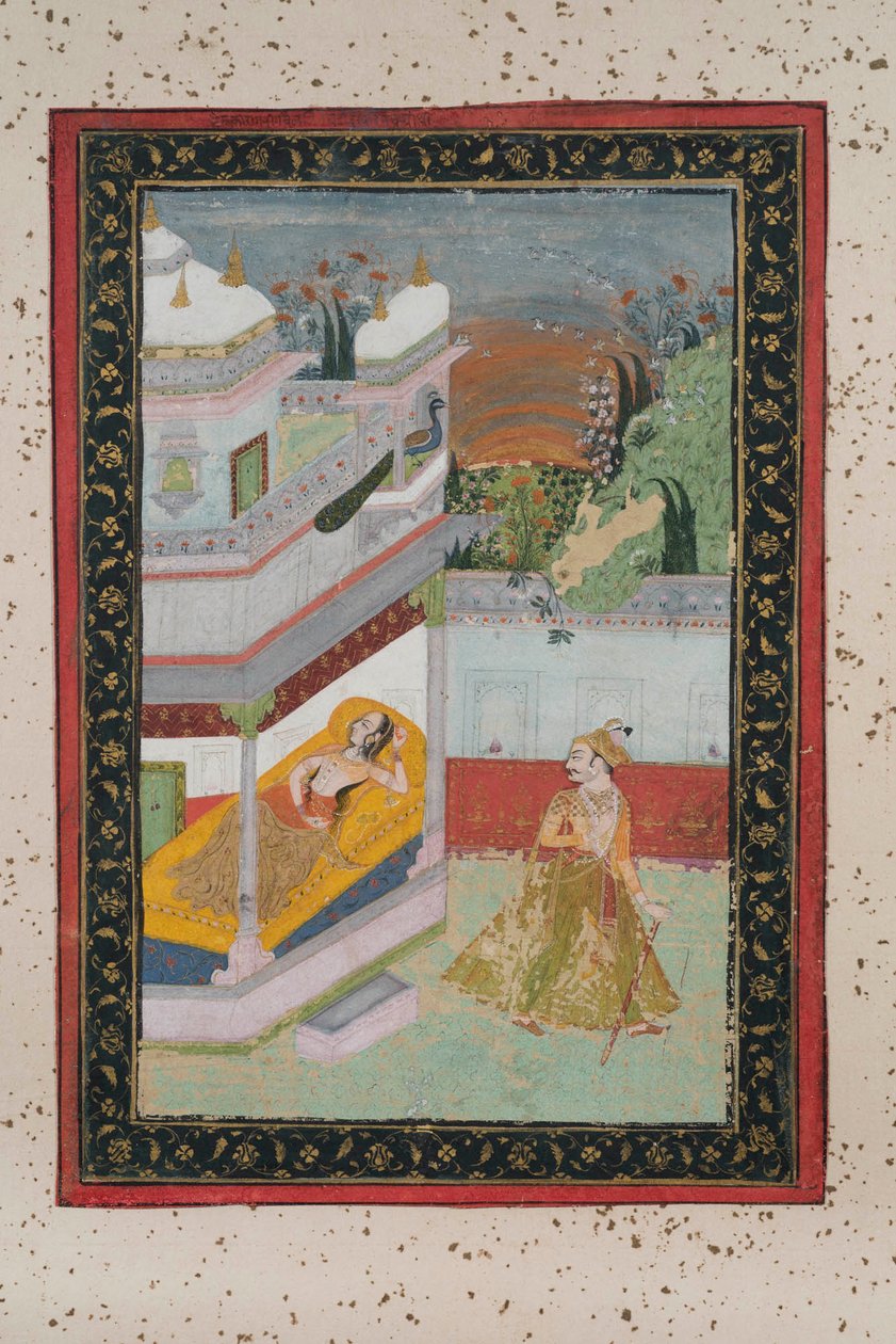 Lalit Ragnini, ok. 1790 (gwasz na papierze, złote zdobienia) autorstwa Indian School