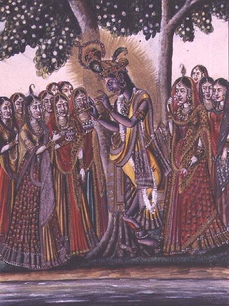 MSS EUR C 116/1 f.14v Krishna, z hinduskiego eposu „Adhyatma Ramajana”, obraz artysty Chapra, znak wodny 1802 autorstwa Indian School